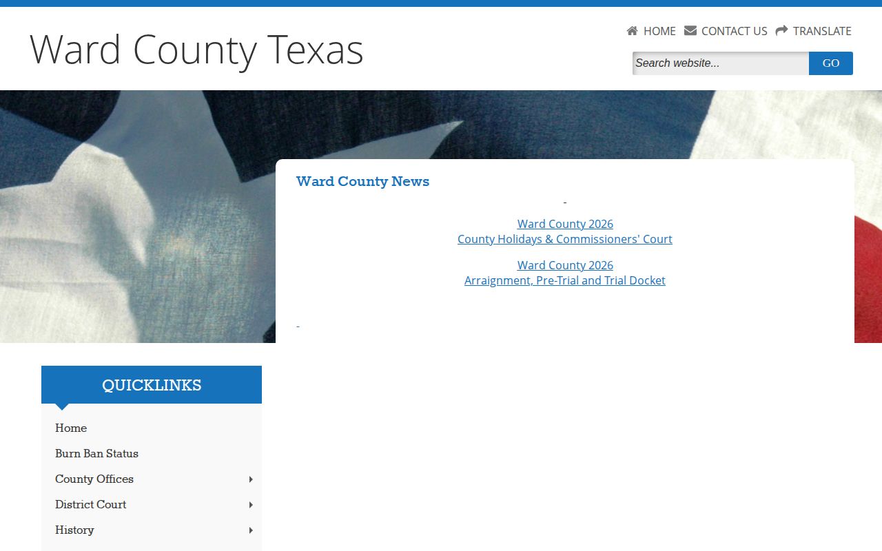 Ward County court docket records for booking and case follow-up